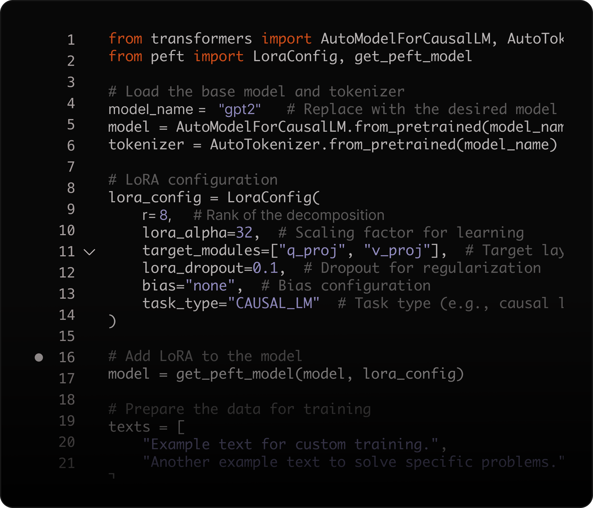 Ajusta finamente modelos de AI con LoRA para personalización.