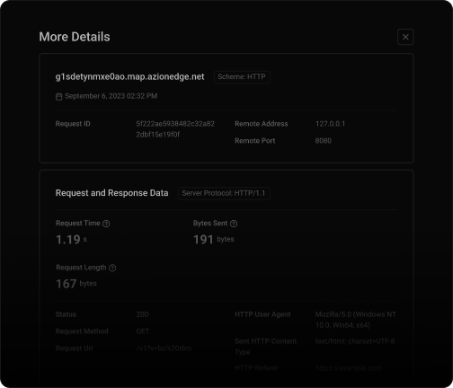 Interfaz de Real-Time Events mostrando filtrado de datos y funcionalidad de búsqueda con tablas de eventos