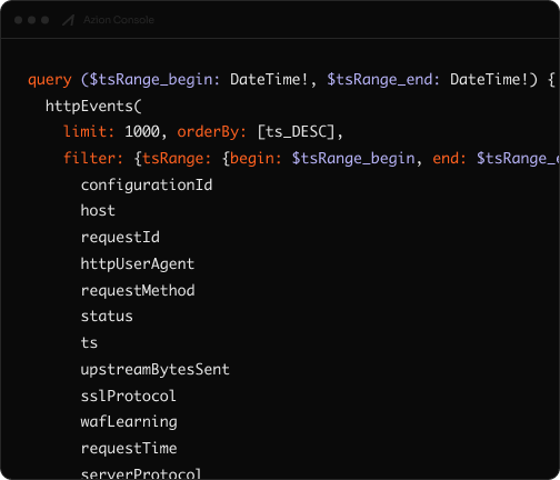 Vista detallada de datos de eventos mostrando métricas de solicitudes, timestamps y análisis de rendimiento.