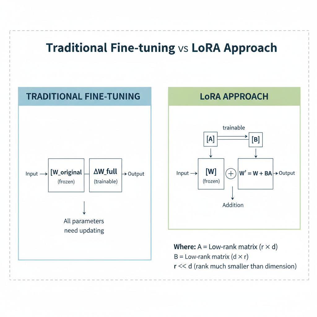 Representação visual da técnica LoRA